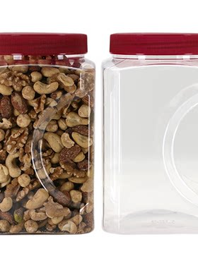 塑料密封罐大容量商用坚果方形瓶