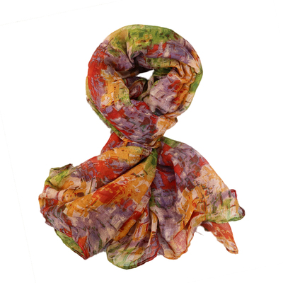 唯莎伦四季男女深色显白围巾丝巾