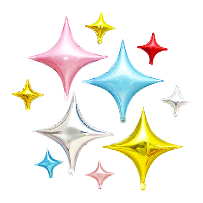 四角星气球生日布置周年开业活动