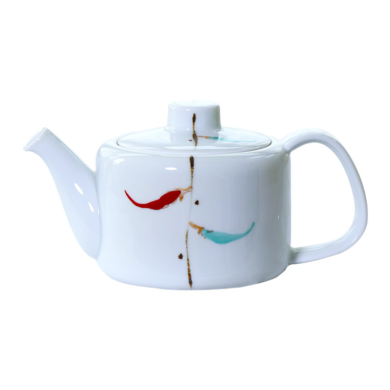日本进口 有田烧手绘辣椒青花瓷茶壶茶杯套装日式茶具功夫茶杯子
