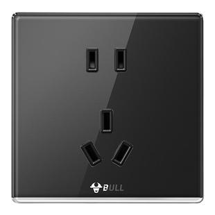 公牛官方亚克力材质开关面板带usb嵌入式五孔插座家用暗装G62黑