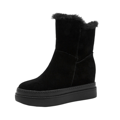 小个子内增高两穿侧拉链雪地靴