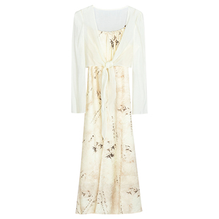 Missonep宋【素盏】天丝外披水墨画吊带裙新中式中国风连衣裙女夏