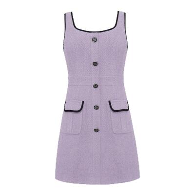 EYEDOLL新款优雅时尚小香风短款吊带连衣裙