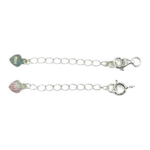 S925银碎子收尾链套装 百搭调节链手工diy项链手链延长链带龙虾扣