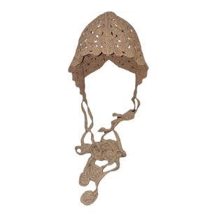 日系手工编织毛线帽学生少女ins风甜美可爱手钩镂空针织包头帽子