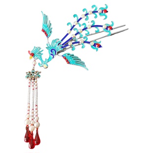 戏曲越剧黄梅戏花旦小旦仿点翠偏凤头饰追鱼牡丹小姐鲤鱼精配饰品