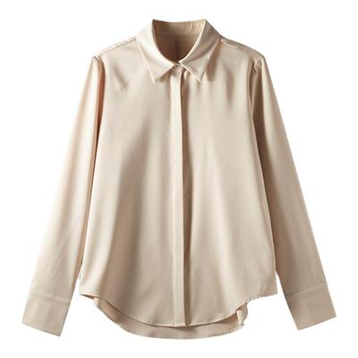 CHICBLISS暗门襟通勤OL缎面衬衫