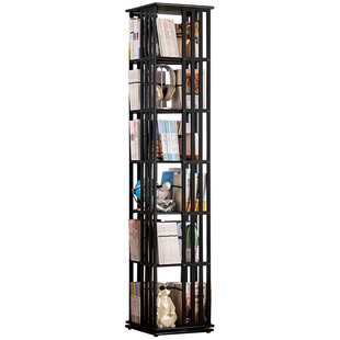 旋转书架落地置物架书柜子家用储物柜儿童客厅立架简易实木展示架