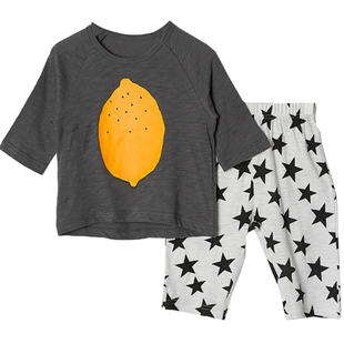 韩国儿童睡衣女童家居服宝宝夏季薄款男童纯棉纱线休闲空调服套装