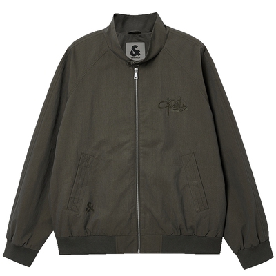 杰克琼斯男装春季宽松版型立领夹克外套时尚百搭上衣休闲宽松字母