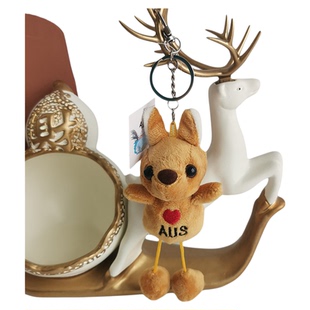 毛绒玩具小挂件袋鼠钥匙扣包包挂饰澳大利亚旅游纪念品呆萌公仔