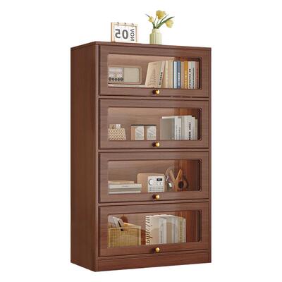 飘窗柜阳台储物上翻玻璃门窗台收纳储物柜家用多层书柜置物落地柜