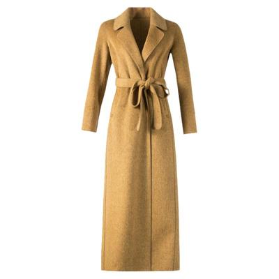 2025秋冬新款高级感长款双面羊绒大衣女赫本风羊毛呢超长外套过膝