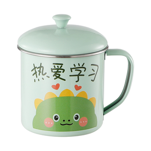 儿童水杯304不锈钢杯子家用带盖马克杯防摔幼儿园敞口杯上学专用