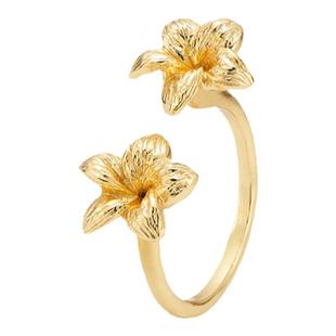 特卖品RoundFace 原创设计金色法式复古花朵造型开口戒指女小众