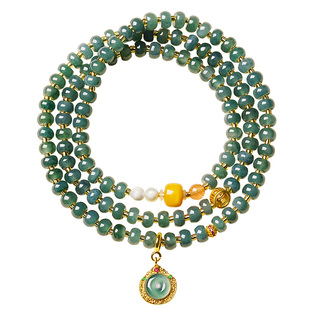 宫里上新翡翠手串天然冰种女款玉石手链新中式多圈生日礼物送妈妈