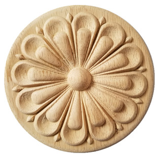 东阳木雕圆形圆花门花实木贴花中欧式木制背景墙装饰家居装修精品