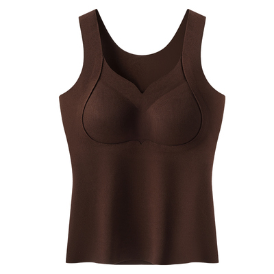 女士羊毛蚕丝秋冬季胸垫保暖背心