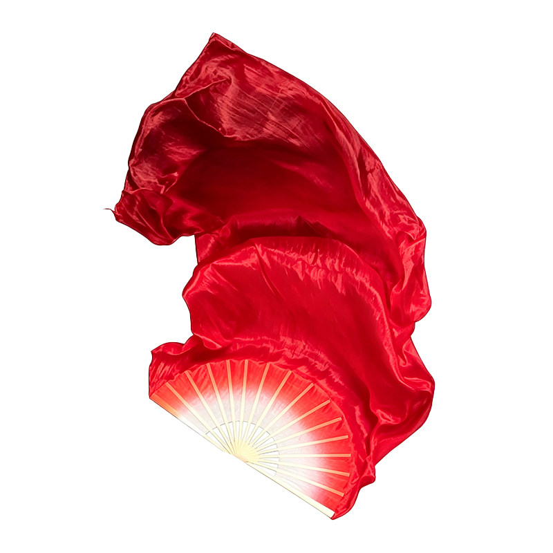 舞蹈扇子长飘灯火里的中国舞蹈扇子古典舞跳舞专用酒红渐变长绸扇