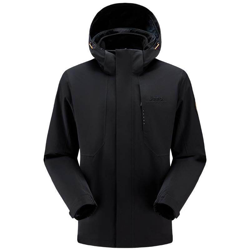 Jeep三合一沖鋒衣男可拆卸防寒服戶外防水登山服爸爸新款秋季外套