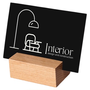 实木便条夹便签支架卡片展示架面包标签牌架小台签标价签标价牌