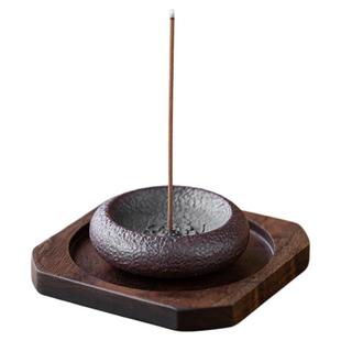 画续创意牡丹花开线香插座室内禅意茶道小香炉茶桌陶瓷香薰炉摆件