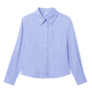 小个子短款衬衫女2025新款修身显瘦收腰职业气质工作面试长袖衬衣