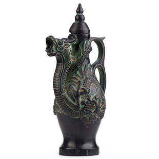 青铜器摆件婚礼用酒壶酒杯三国汉代三足壶龙凤壶套装汉婚影视道具