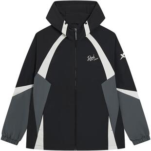 特步外套上衣2026新款春季黑色防风外套夹克风衣男官方旗舰店正品