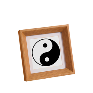 顺转太极图贴五行太极阴阳鱼图相框黑色万字符能量贴镇宅驱邪摆件