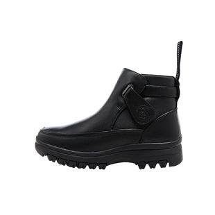 不倒翁防滑雪地靴男款黑底秋冬季新款加绒皮毛一体时尚棉鞋