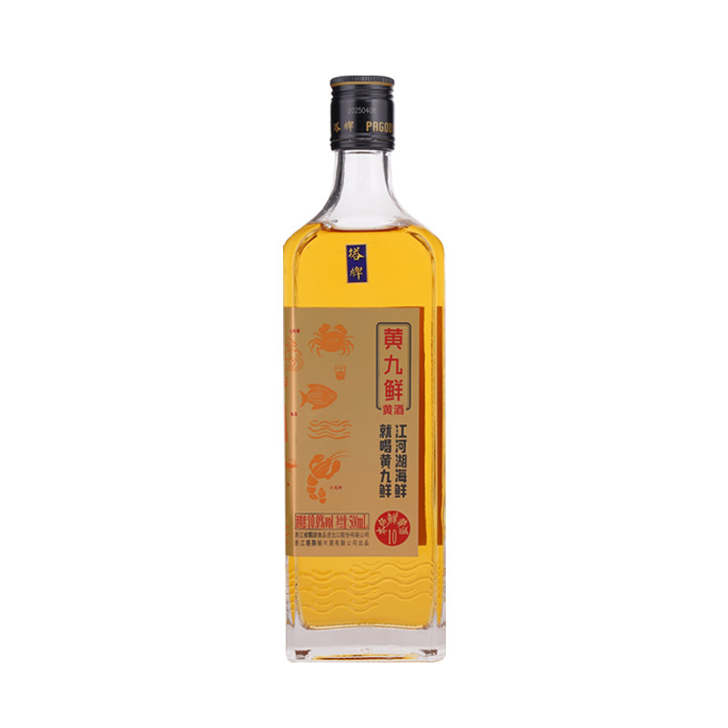 塔牌黄九鲜金标黄酒500ml瓶装糯米黄酒手工原色酒绍兴黄酒花雕酒