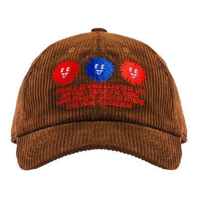 papervoice百搭刺绣灯芯绒棒球帽