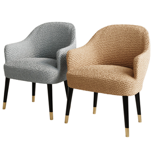 高端加厚大弧形椅子套罩保护矮靠背化妆扶手座餐桌皮凳沙发单人圈