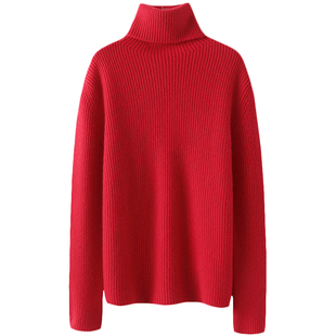 气质神版！加厚高领100%山羊绒衫女纯羊绒毛衣针织打底衫秋冬新款