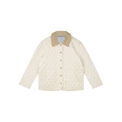 oneup菱形格双面穿格子棉服外套