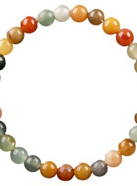 天然新疆金丝玉平安扣手链女款