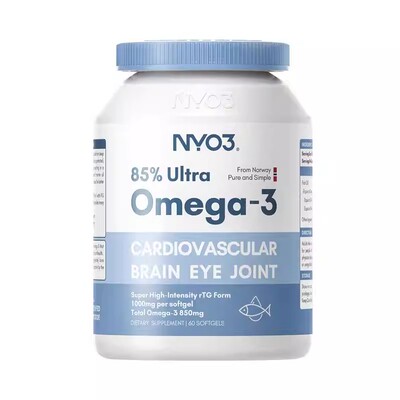 挪威品牌NYO3深海鱼油软胶囊85%高含量RTG鱼油护心脑高浓度omega3