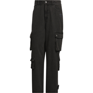 Adidas/阿迪达斯官方正品三叶草男士工装风宽松牛仔长裤JY0203