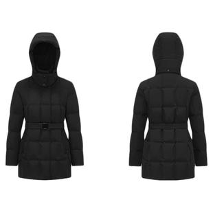 波司登2025冬季新款可脱卸帽加厚鹅绒女中长款收腰气质商务羽绒服