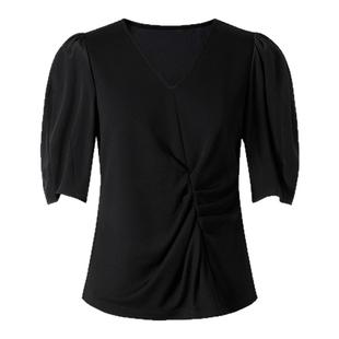 【商场同款】IMM尹默女装秋季醋酸混纺设计感灯笼袖上衣