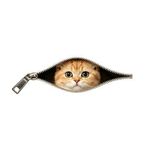 创意拉链猫咪狗狗3D立体汽车贴纸车身划痕遮挡装饰贴防水个性趣味