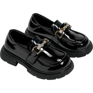 ELLE KIDS童鞋女童皮鞋白色单鞋2025秋季新款浅口软底儿童乐福鞋