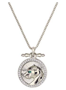 豹子项链镀真金7A锆石原创