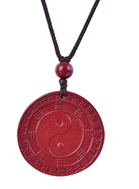朱砂八卦牌吊坠男女士阴阳太极五行图高含量紫金砂钥匙扣挂件项链