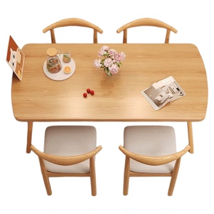 餐桌家用小户型轻奢现代简约长方形餐饮商用桌椅吃饭桌子出租房用