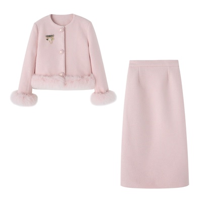 富家千金轻奢羽绒服套装女冬季