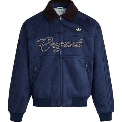 Adidas/阿迪达斯正品三叶草男士休闲翻领保暖刺绣运动棉服KT0675