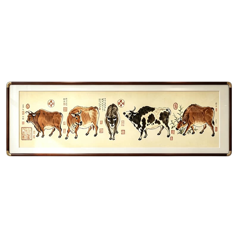 五牛图国画仿古挂画客厅办公室